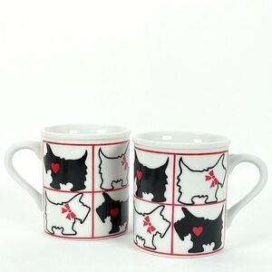 Lot of Two (2) VTG Scottie Dog Coffee Mug Scottish Terrier Silhouette Mugs